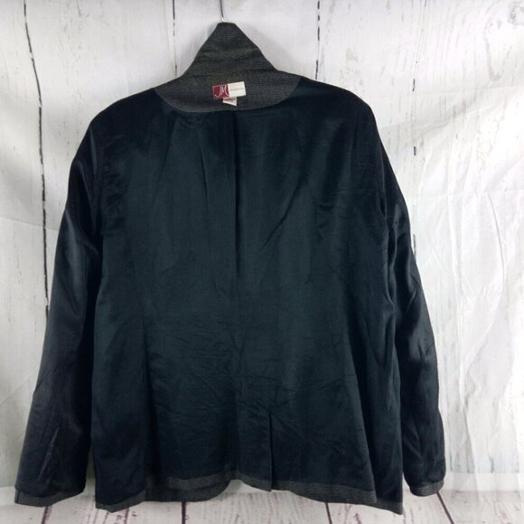 JM Collection Women Size 18 Dark Gray Check 2 Button Lined Suit Blazer - Picture 14 of 14